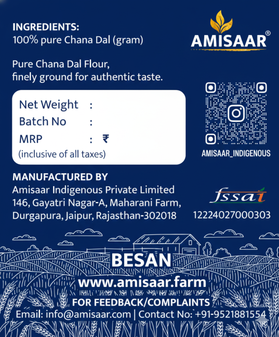 Besan (Gram Flour) – 100% Pure, Fine & Fresh